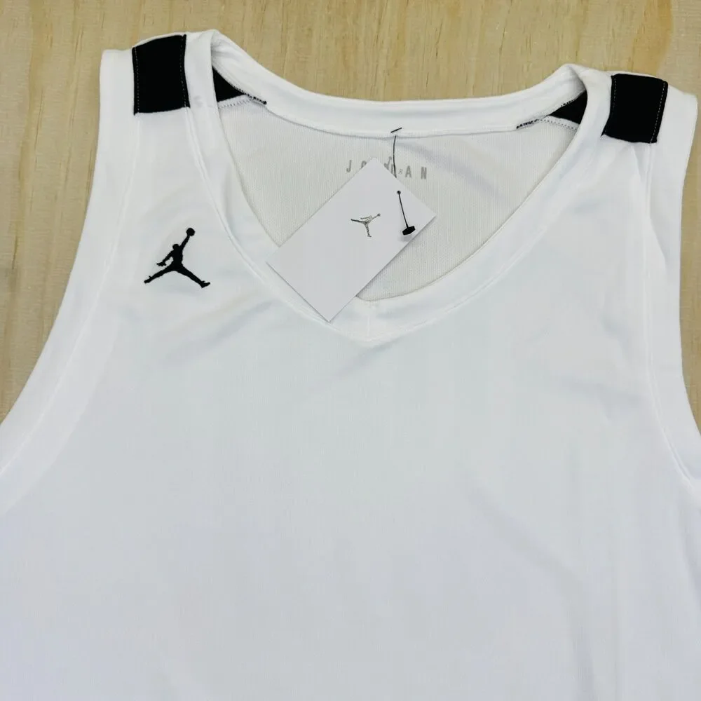 NEW Jordan Overtime Basketball Jersey White Black Mens Size 2XL FQ5296-106